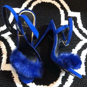 Cobalt Blue Fur Sandal